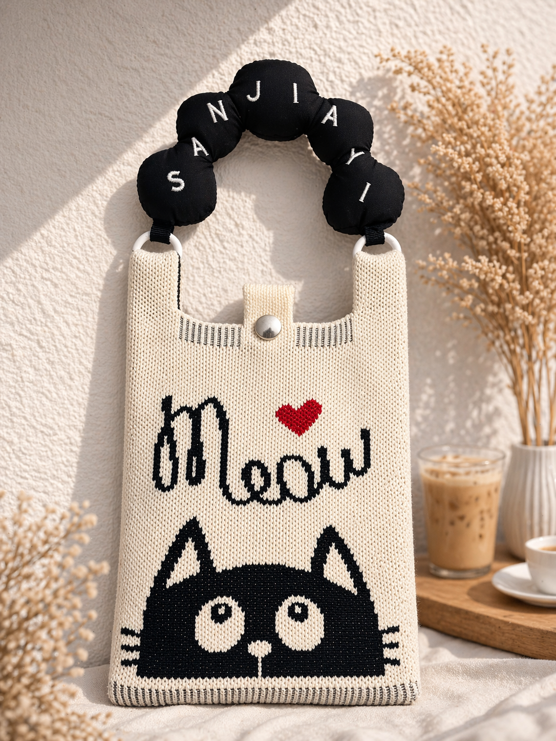 Korean Aesthetic Knitted Sling Bag
