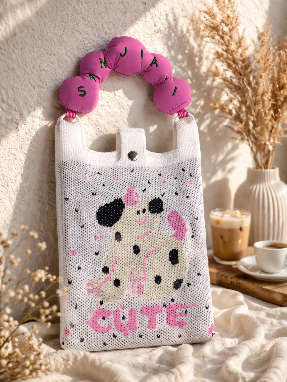 Korean Aesthetic Knitted Sling Bag