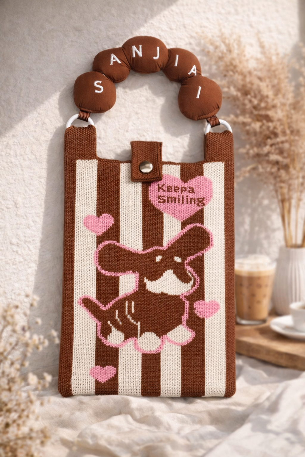 Korean Aesthetic Knitted Sling Bag