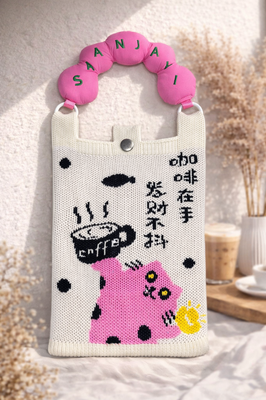 Korean Aesthetic Knitted Sling Bag