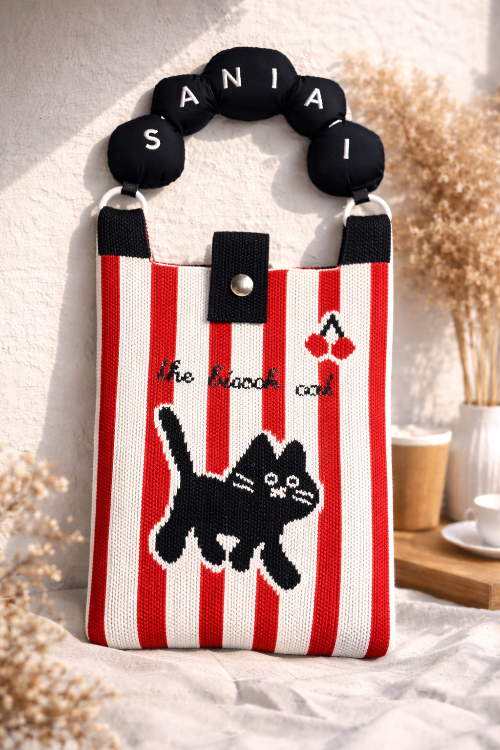 Korean Aesthetic Knitted Sling Bag